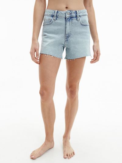 Calvin Klein Ruhák HU745345 | Calvin Klein Denim Női Rövidnadrág Világos Kék